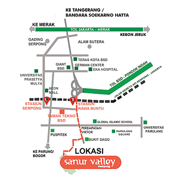 Peta Sanur Valley Serpong